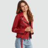 Diana Women Red Leather Jacket