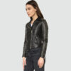 Women Taliyah Black Studded Leather Jacket