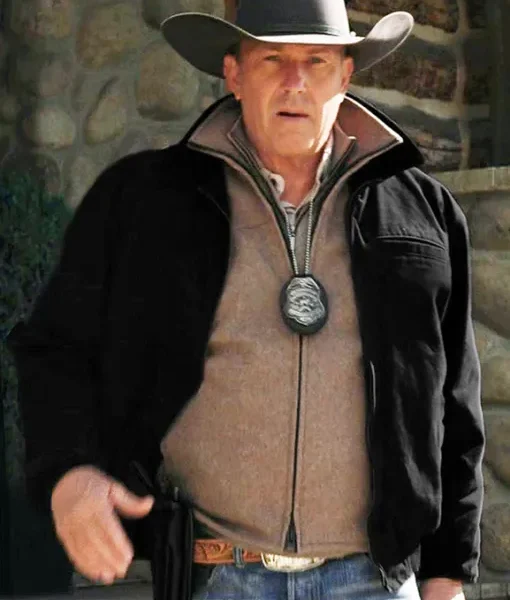 John Dutton Black Cotton Bomber Jacket Yellowstone