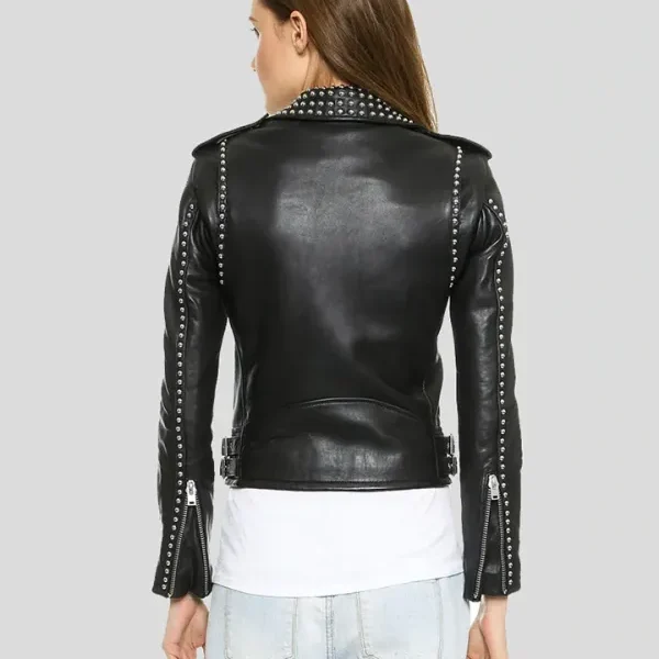 Women's Jessica Black Studded Leather Jacket