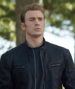 Avengers Endgame: Chris Evans Black Leather Jacket