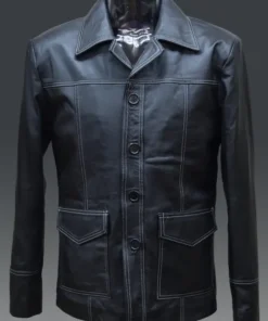 Black Fight Club Leather Jacket