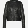 Flawn Black Leather Jacket Women