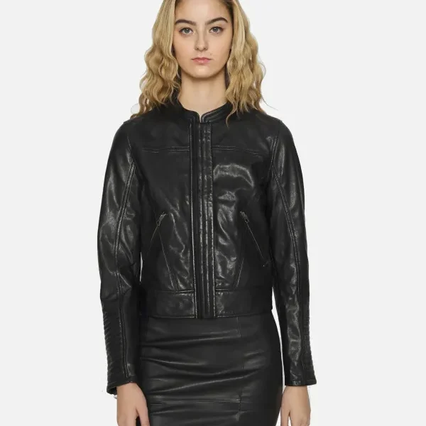 Flawn Black Leather Jacket Women