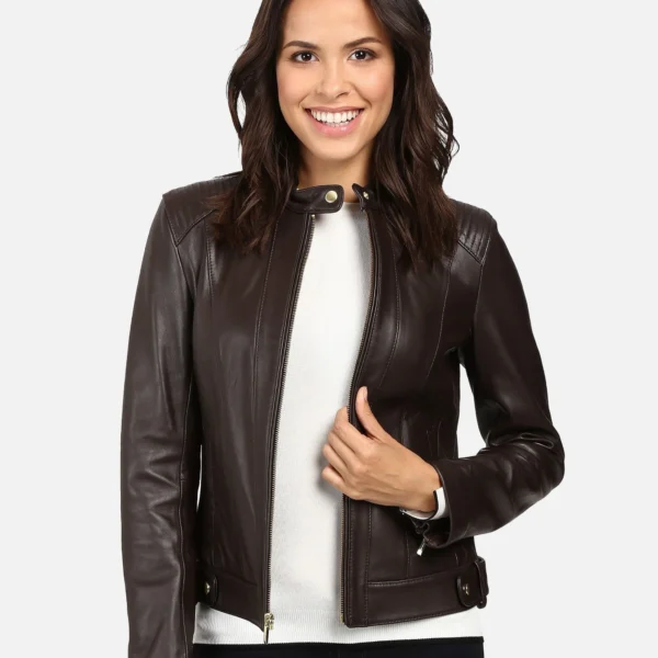Halle Womens Black Leather Jacket