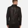 Lark Black Trucker Leather Jacket