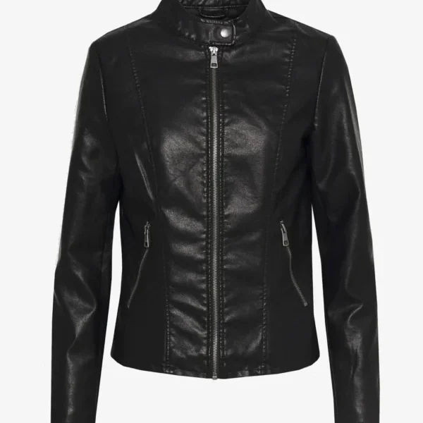 Melisa Black Racer Leather Jacket Womens