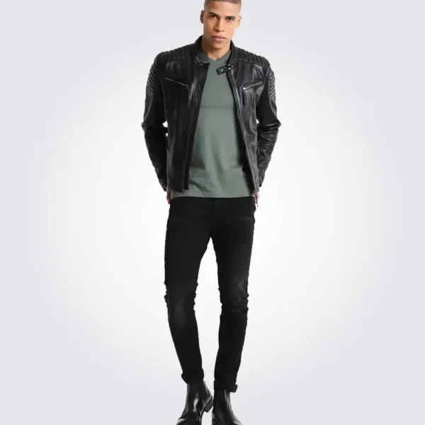 Chester Quilted Leather Jacket Mens