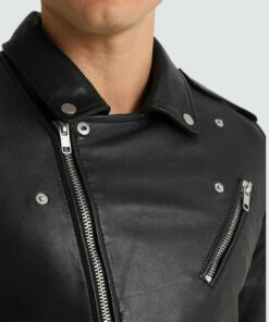 Ethan Black Mens Biker Leather Jacket