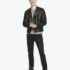 Gladiator Python Black Biker Leather Jacket