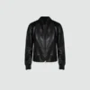 Women's Bomber Black Faux Leather Jacket