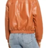 Women’s Brown Leather Bomber Jacket
