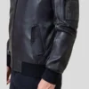 Mens Bomber Black Lambskin Leather Jacket