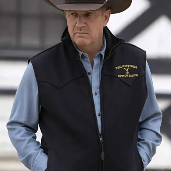 John Dutton Black Vest Yellowstone