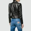 Women Zipper Black Jacket Quilted Biker Leather